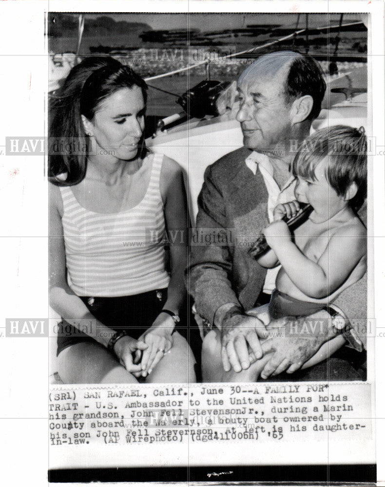 1965 Press Photo Adlai Stevenson John Fell daughter law - Historic Images