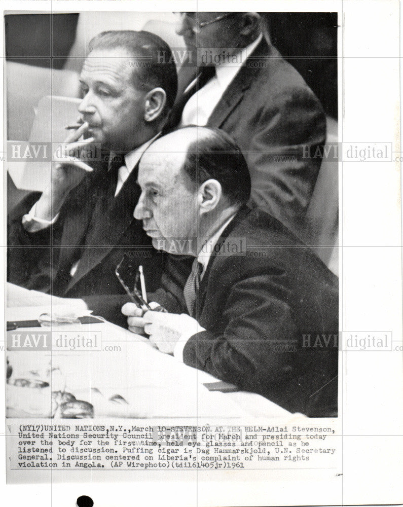 1961 Press Photo Adlai Stevenson American politician - Historic Images