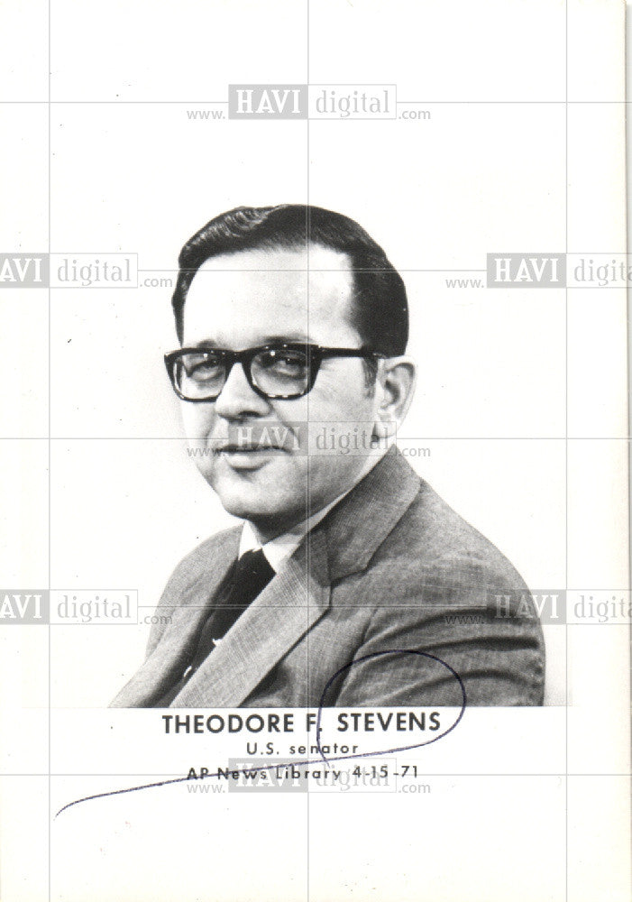 1971 Press Photo Senator Theodore F. Stevens politician - Historic Images