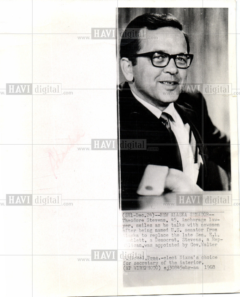 1968 Press Photo Theodore Stevens - Historic Images