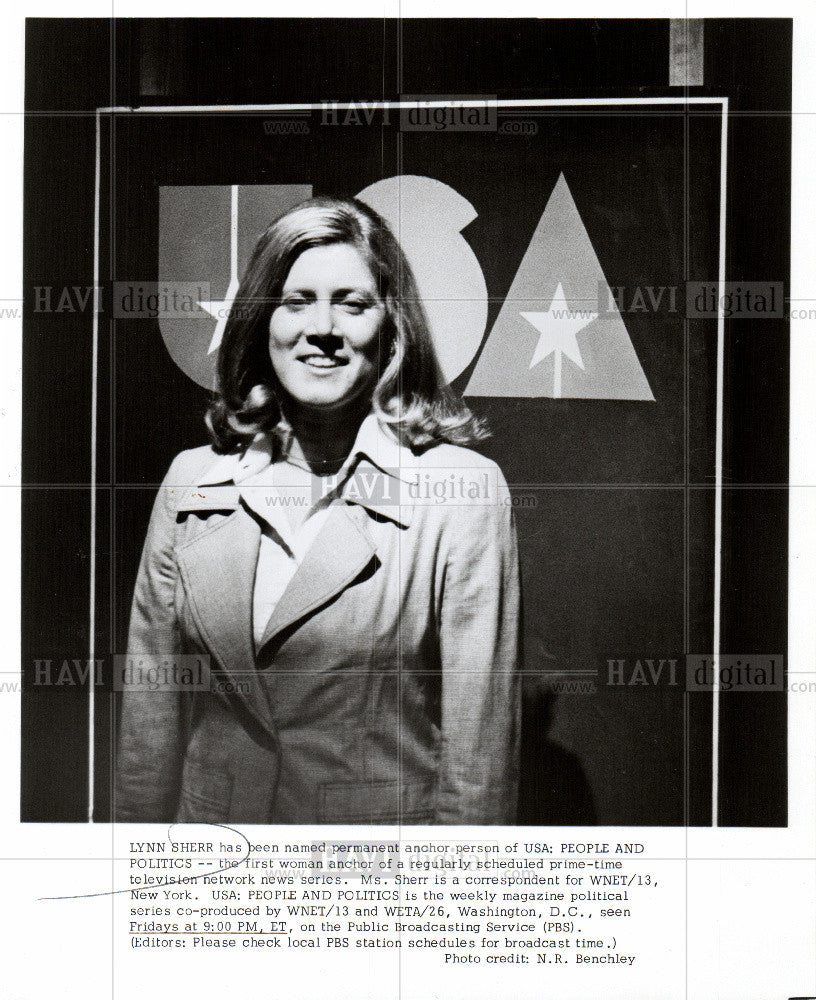 1976 Press Photo Lynn Sherr Anchor - Historic Images