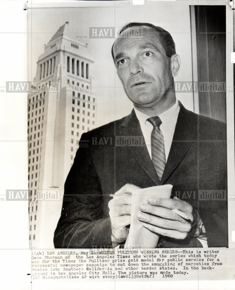 1960 Press Photo Gene Sherman - Reporter - Historic Images