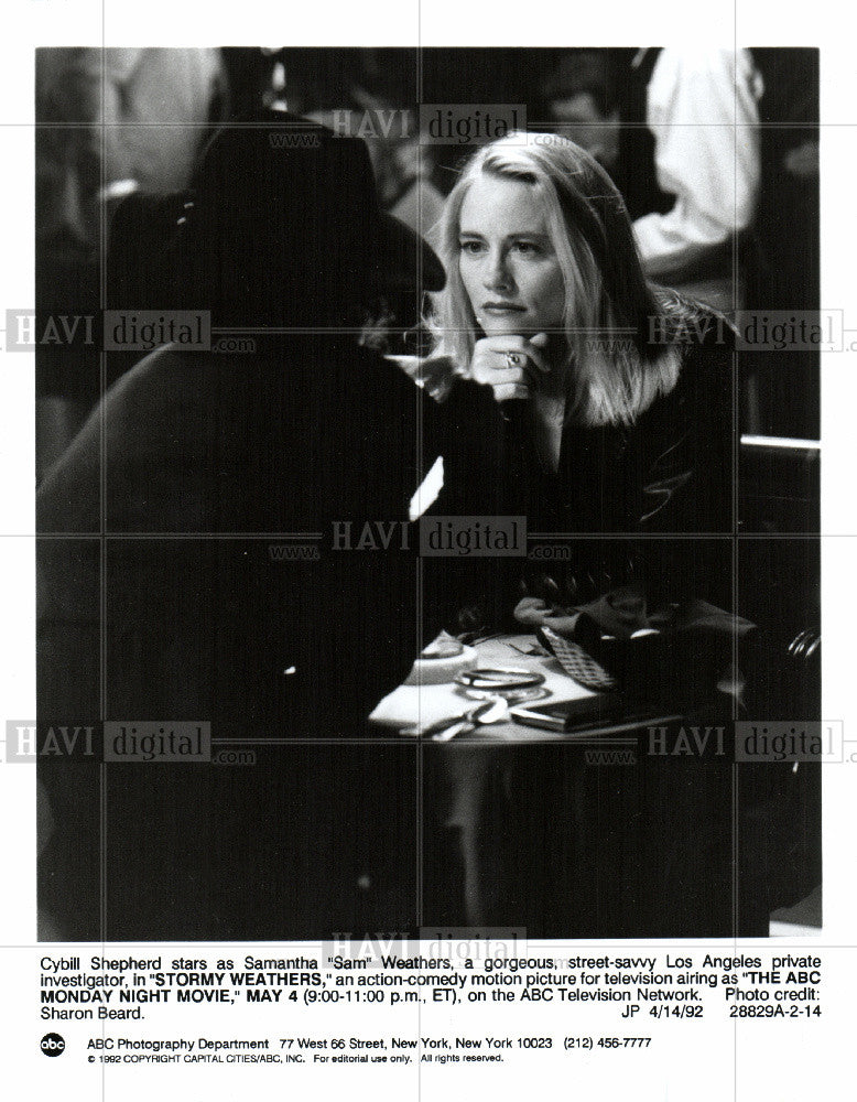 1992 Press Photo Cybill Shepherd  actor - Historic Images