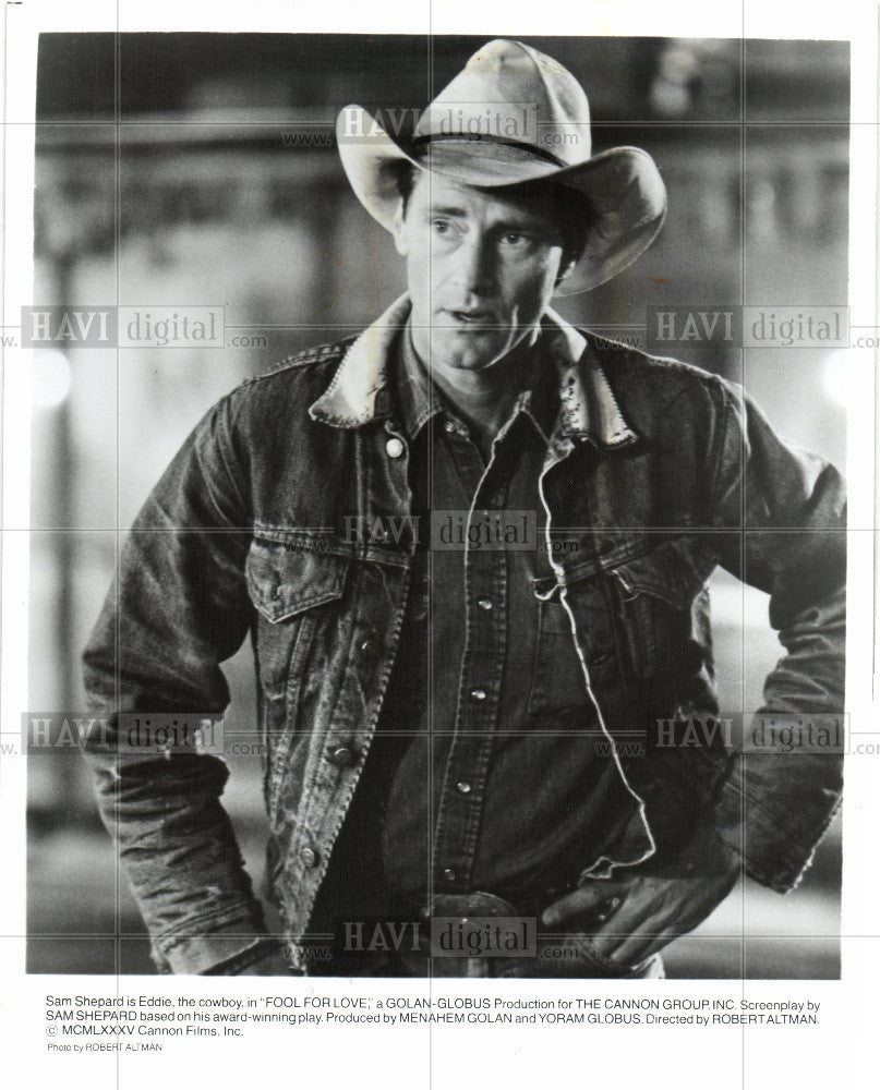 1985 Press Photo Sam Shepards  actor - Historic Images