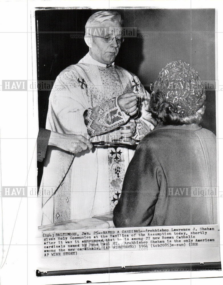 1964 Press Photo Archbishop Lawrence J. Shehan - Historic Images