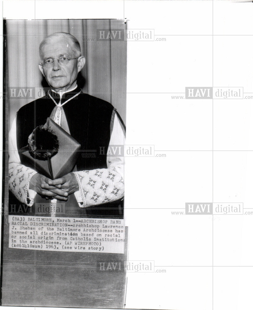 1963 Press Photo Lawrence Joseph Shehan - Archbishop - Historic Images