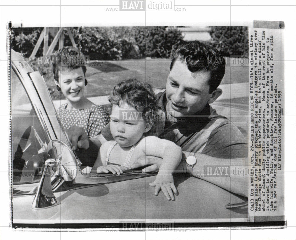 1959 Press Photo Larry Sherry - Historic Images