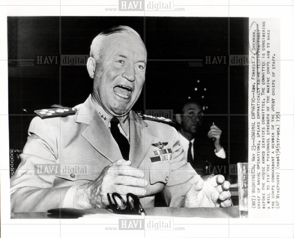 1951 Press Photo Admiral Forrest Sherman  Speaks - Historic Images