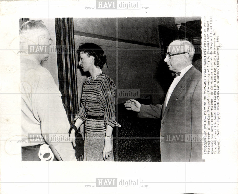 1954 Press Photo Marilyn Sheppard Murder Esther Houk - Historic Images