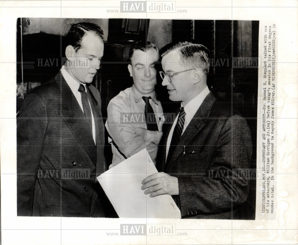 1954 Press Photo Samuel Sheppard William Corrigan trial - Historic Images