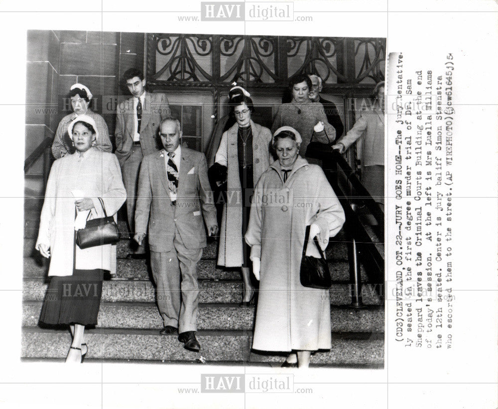 1954 Press Photo Sam Sheppard trial jury Cleveland - Historic Images