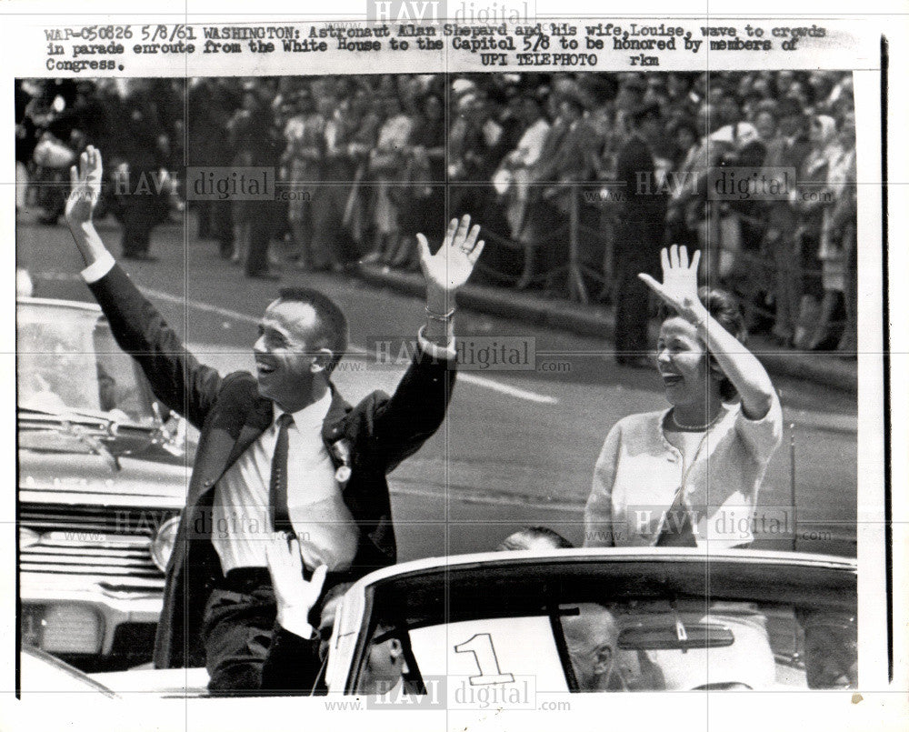 1961 Press Photo Astronaut Alan Shepard Louise congress - Historic Images