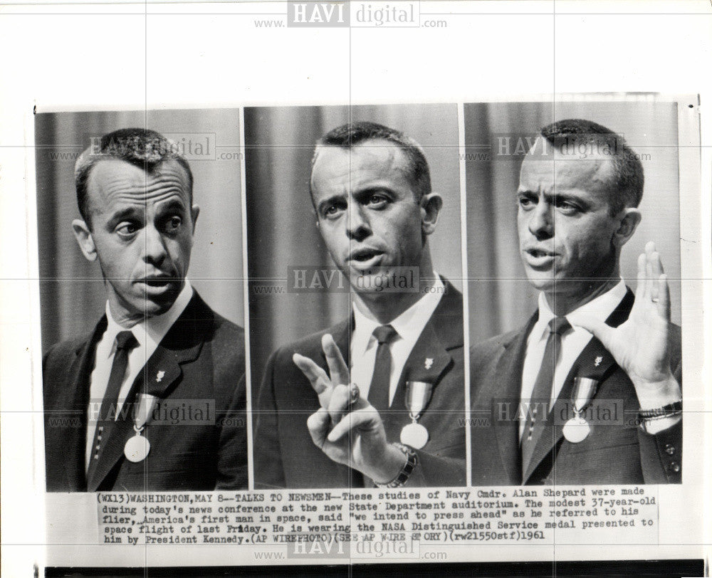 1961 Press Photo Navy Cmdr. Alan Shepard - Historic Images