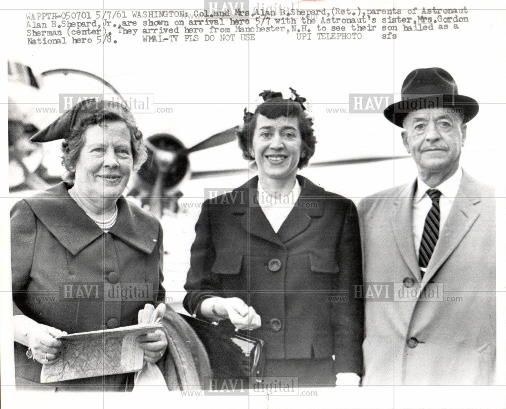 1961 Press Photo Col. and Mrs. Alan B. Shepard sister - Historic Images