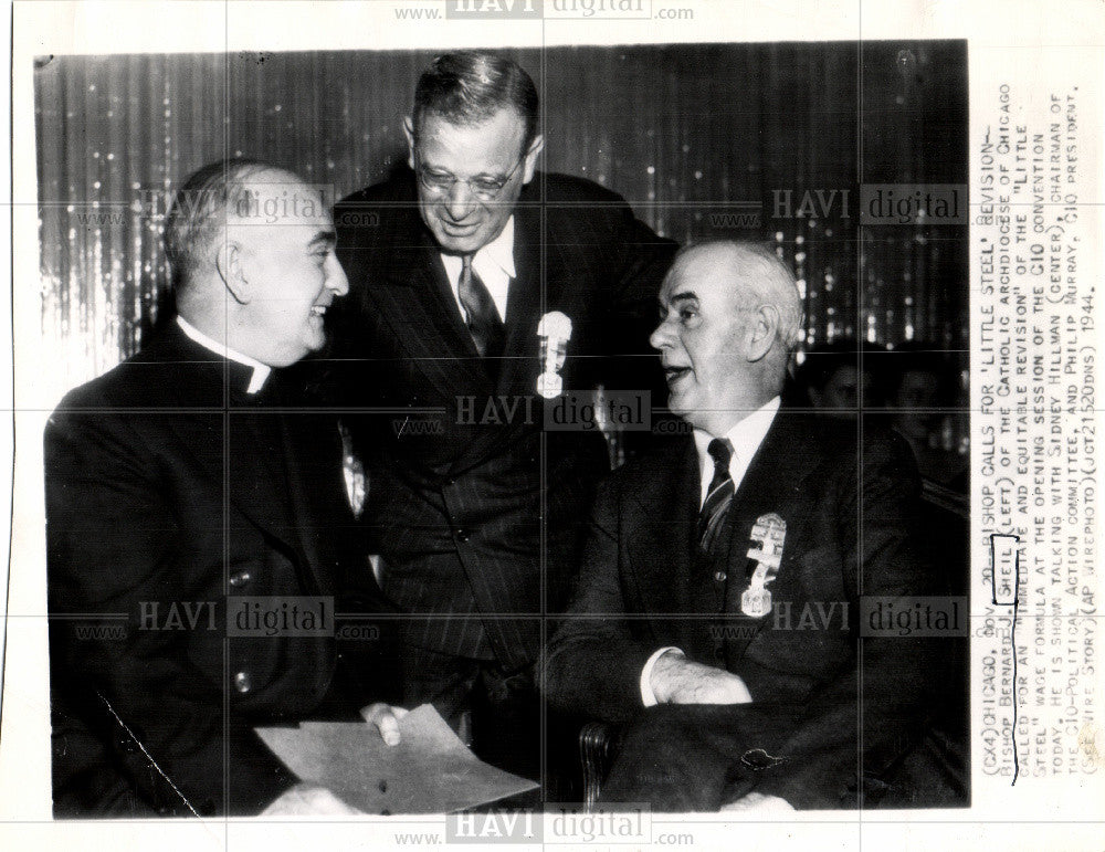 1944 Press Photo Bernard James Sheil Catholic Bishop - Historic Images