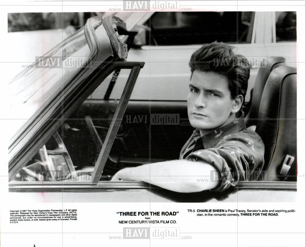 1987 Press Photo Charlie Sheen Actor - Historic Images