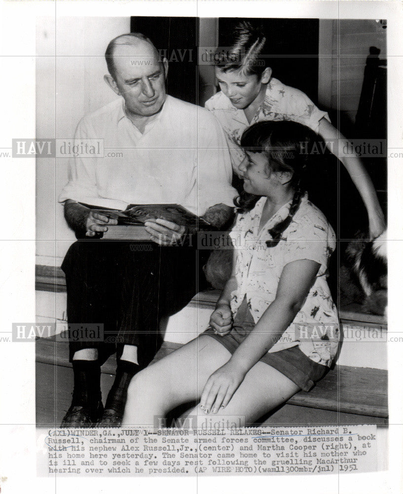 1951 Press Photo Senator Richard B. Russell - Historic Images