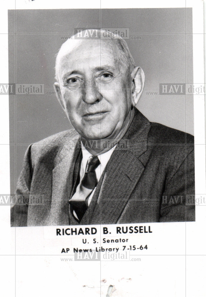 1964 Press Photo Richard B. Russell U.S. Senator - Historic Images