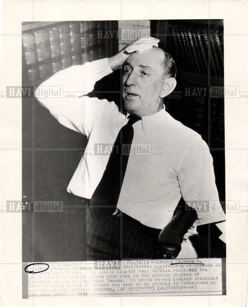 Press Photo Richard Russell politician Governor - Historic Images