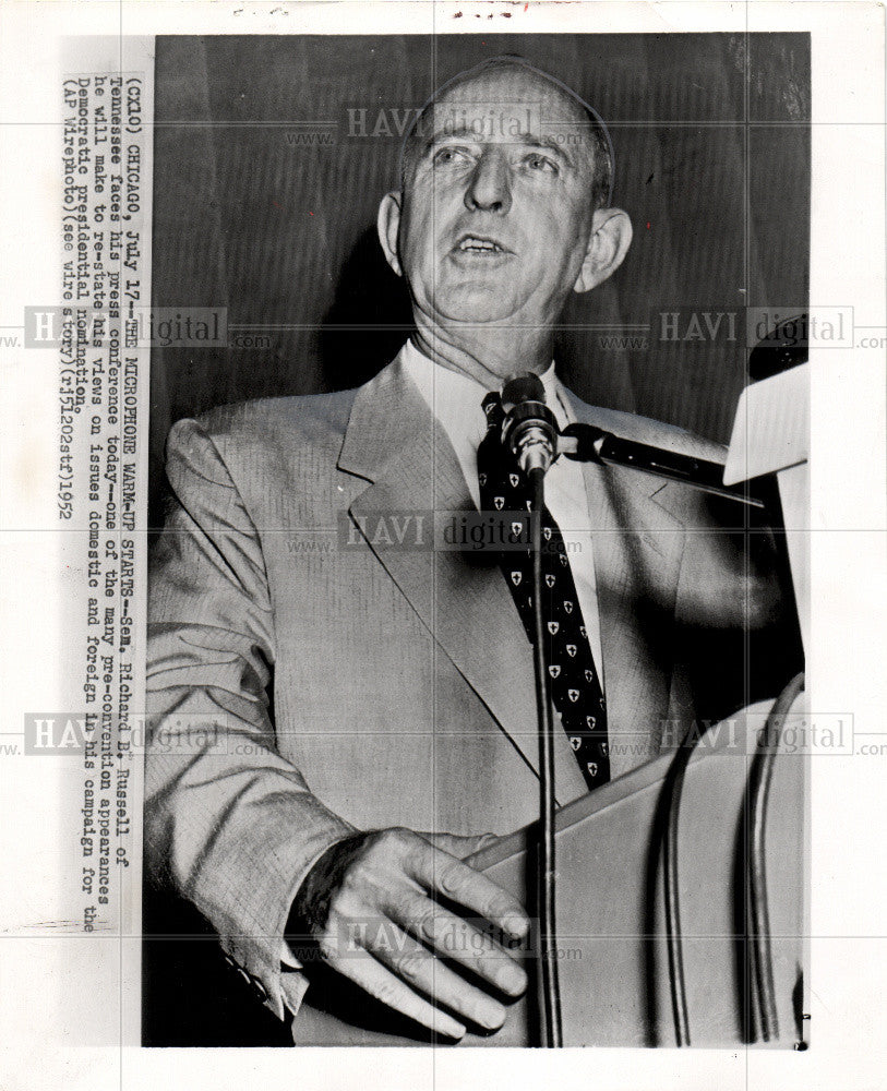 1963 Press Photo Sen Richard B Russell Tennessee - Historic Images