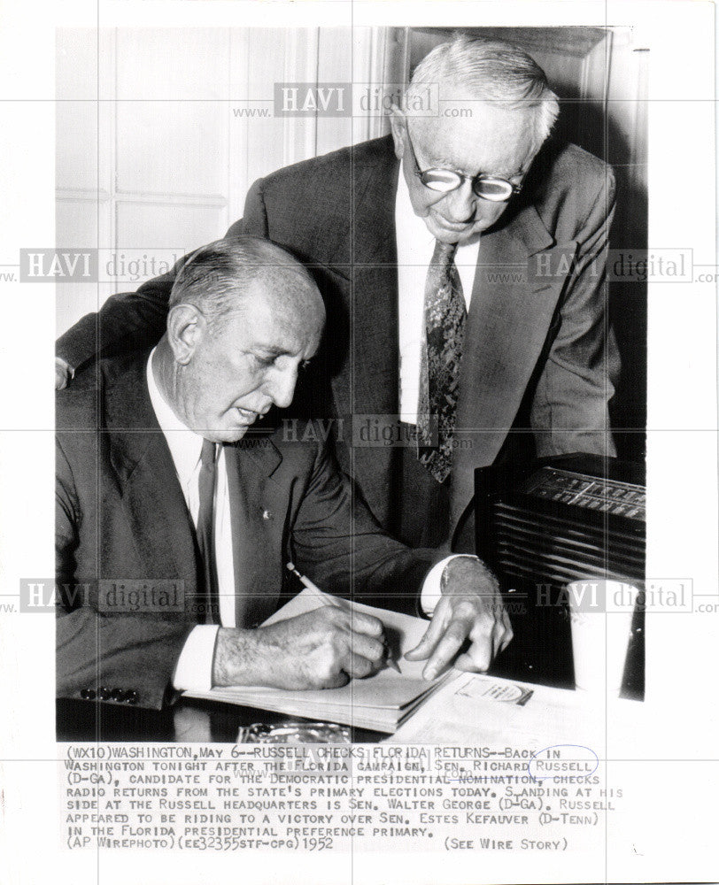 1952 Press Photo Richard Russell Walter George Florida - Historic Images