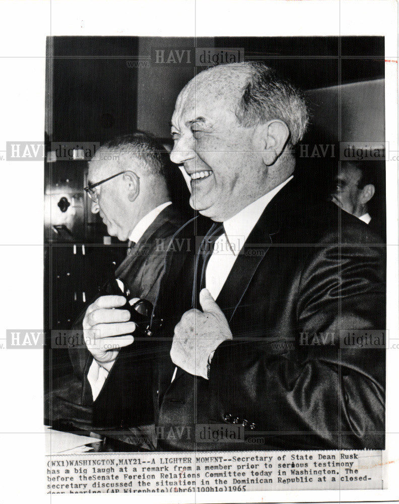 1965 Press Photo Rusk, politics. - Historic Images