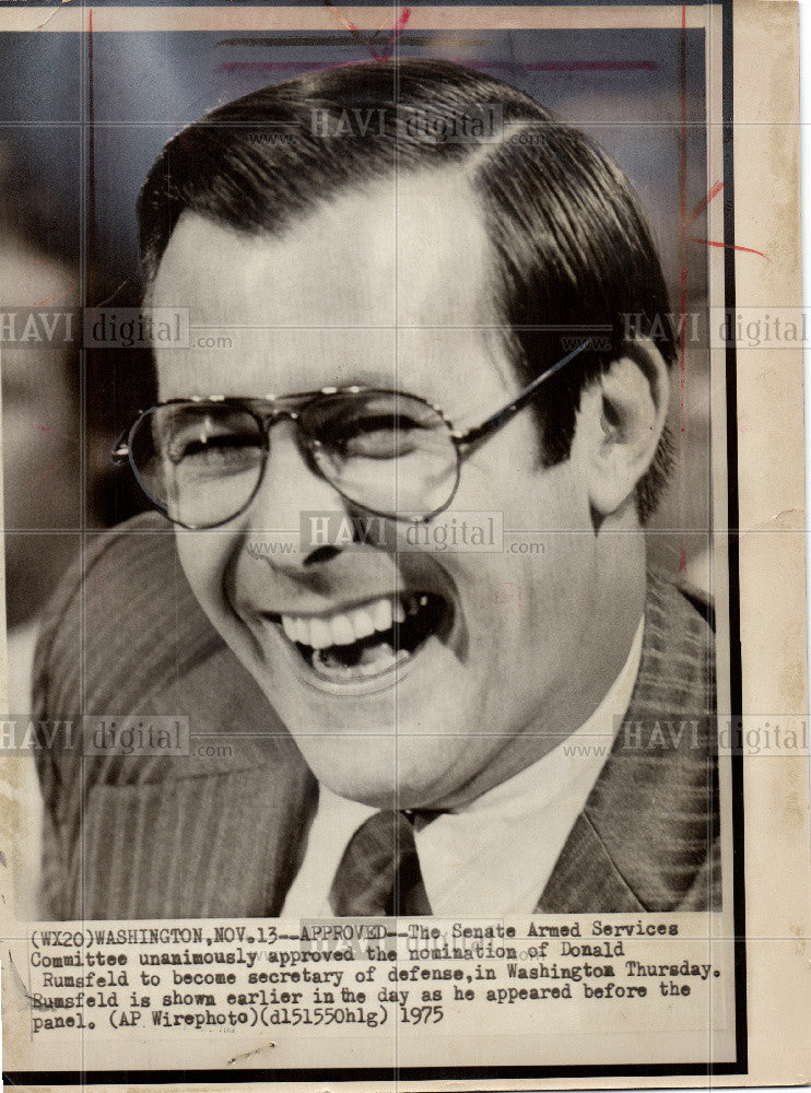 1975 Press Photo donald rumsfeld  politicianbusinessman - Historic Images