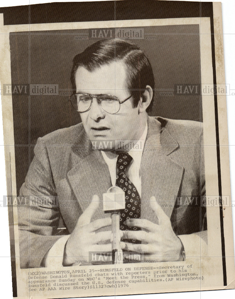 1976 Press Photo Donald Rumsfeld Secretary of Defense - Historic Images