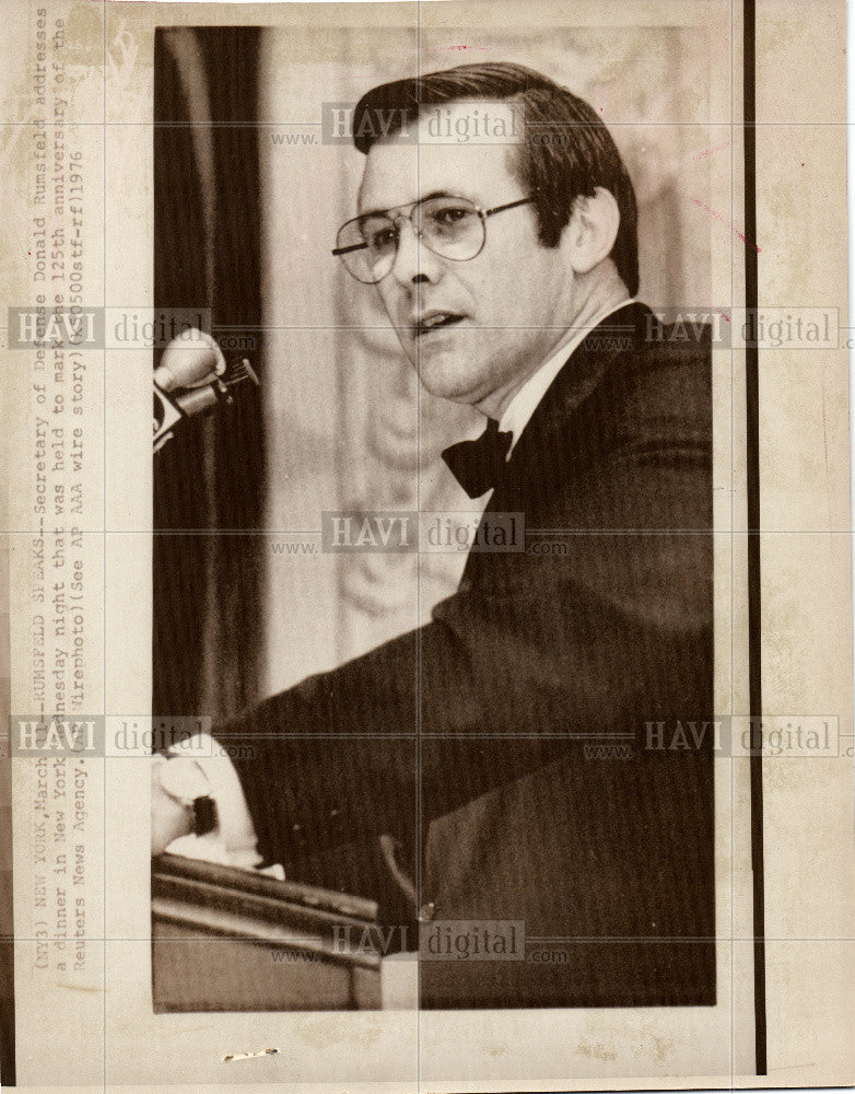 1976 Press Photo Donald Rumsfeld Secretary Defense - Historic Images