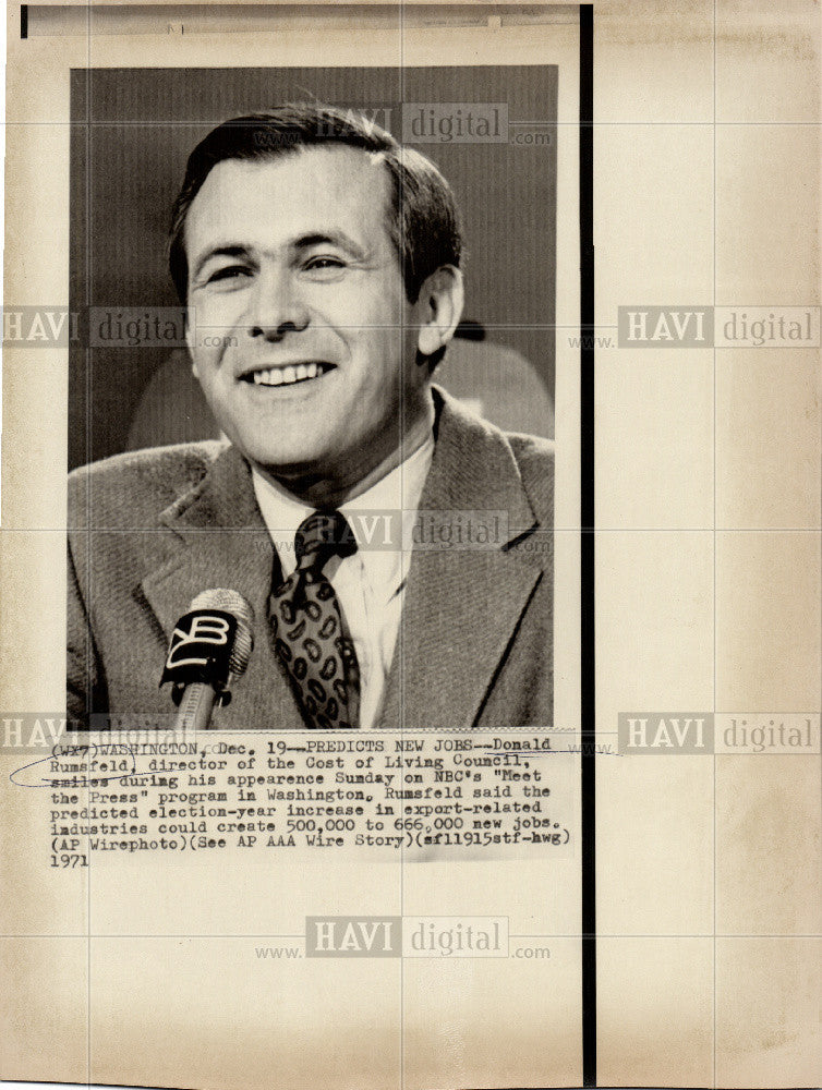 1971 Press Photo Donald Rumsfeld politician businessman - Historic Images