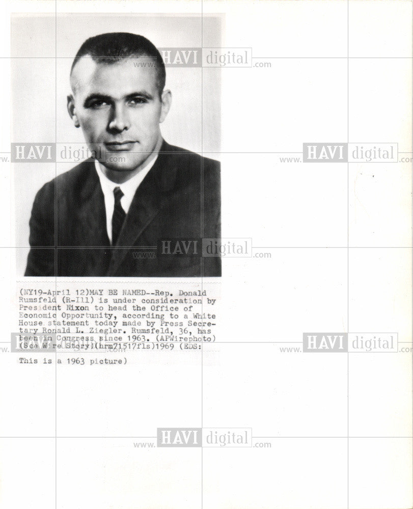 1968 Press Photo Donald Rumsfeld President Nixon - Historic Images