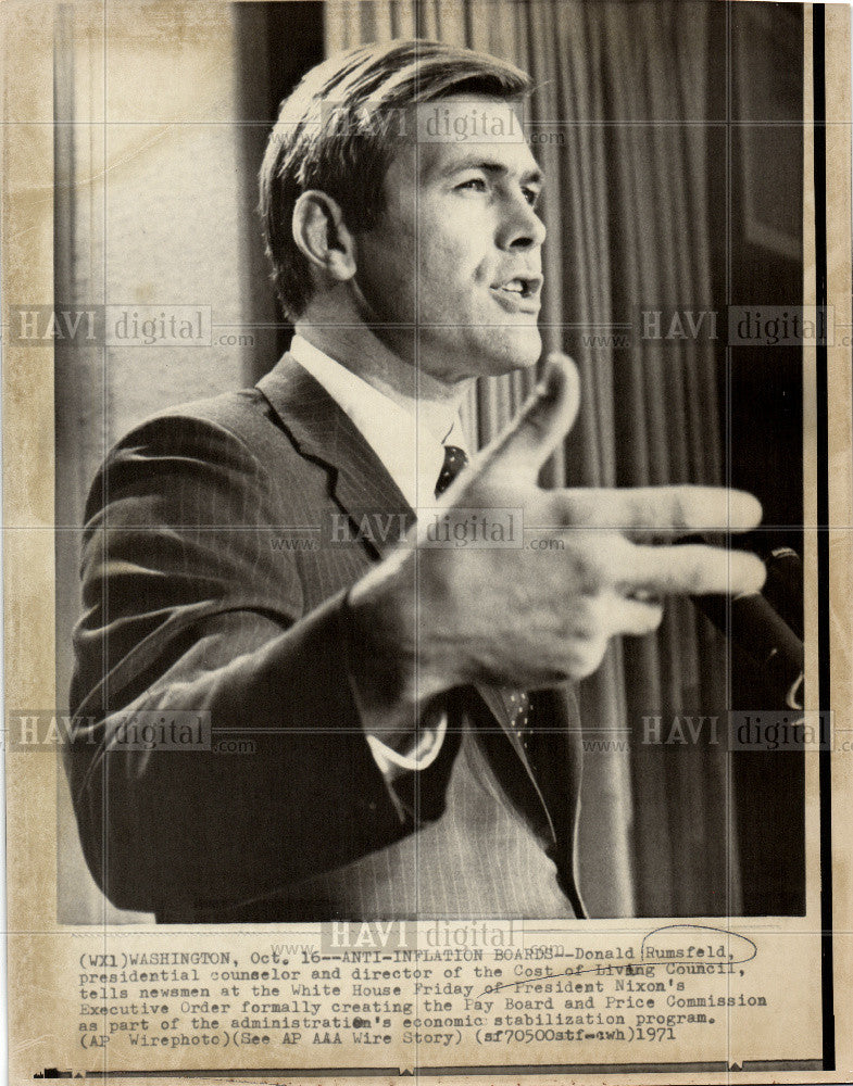 1971 Press Photo Donald Rumsfeld politician - Historic Images