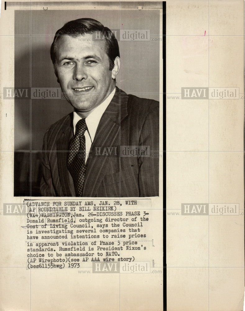 1973 Press Photo Donald Rumsfield Outing Director - Historic Images