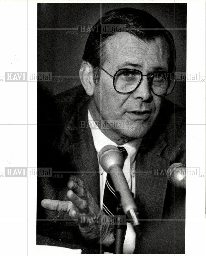 1986 Press Photo Donald Rumsfeld - Historic Images