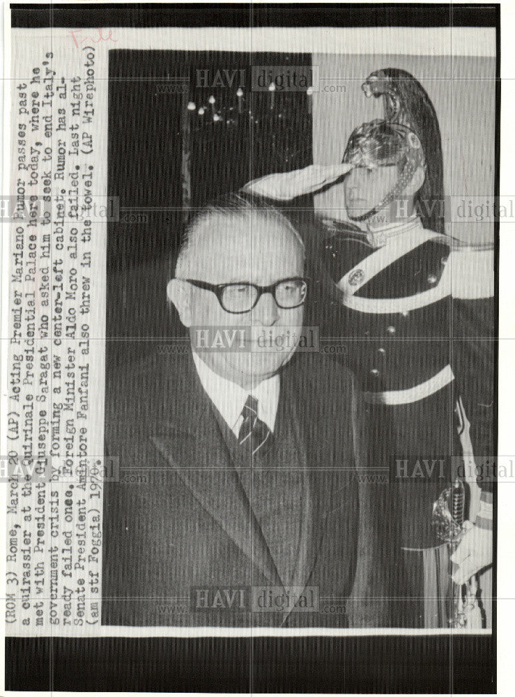 1970 Press Photo Mariano Rumor Italian Prime Minister - Historic Images