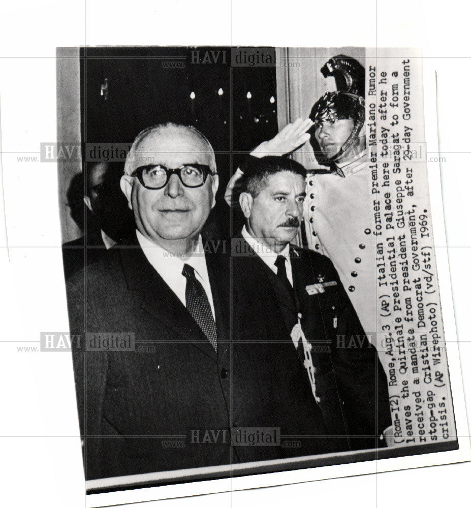 1969 Press Photo President Giuseppe - Historic Images