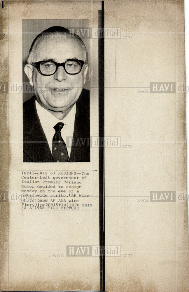 1970 Press Photo Mariano rumor - Historic Images