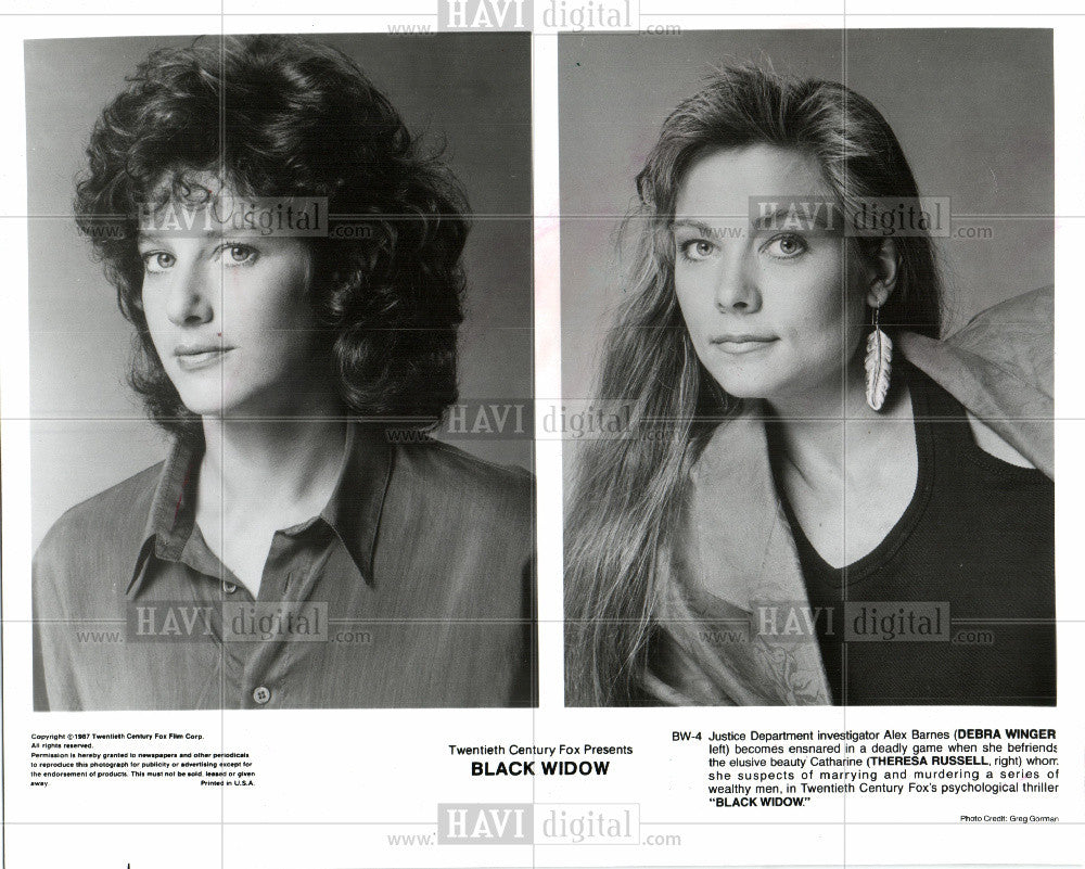 1987 Press Photo Theresa Russell American Actress - Historic Images