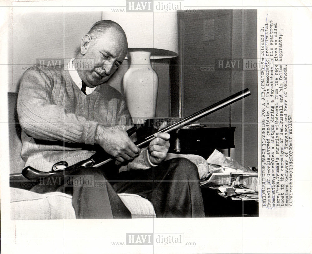 1952 Press Photo Sen. Richard B. Russell Georgia. - Historic Images