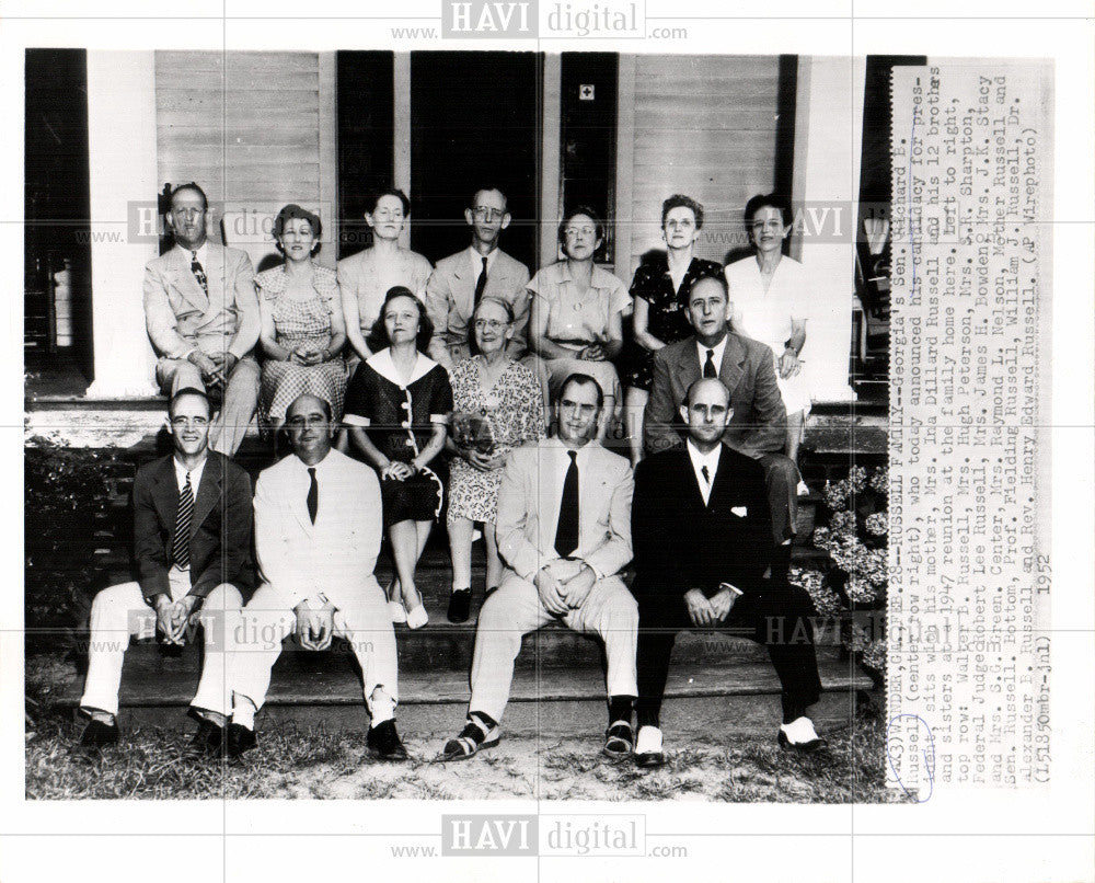 1952 Press Photo Russell politician Georgia(US) - Historic Images