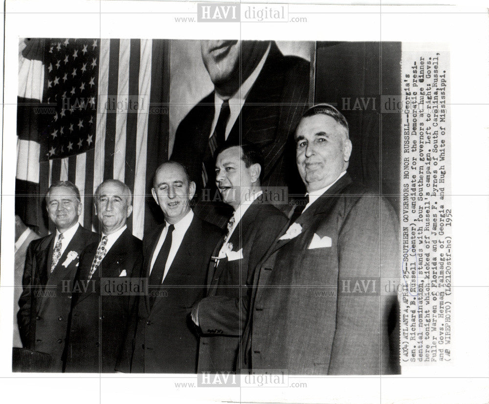 1952 Press Photo Sen. Richard B. Russell campaign - Historic Images