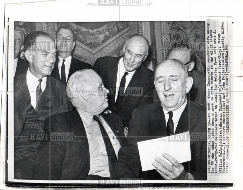 1960 Press Photo Democratic senators civil rights - Historic Images