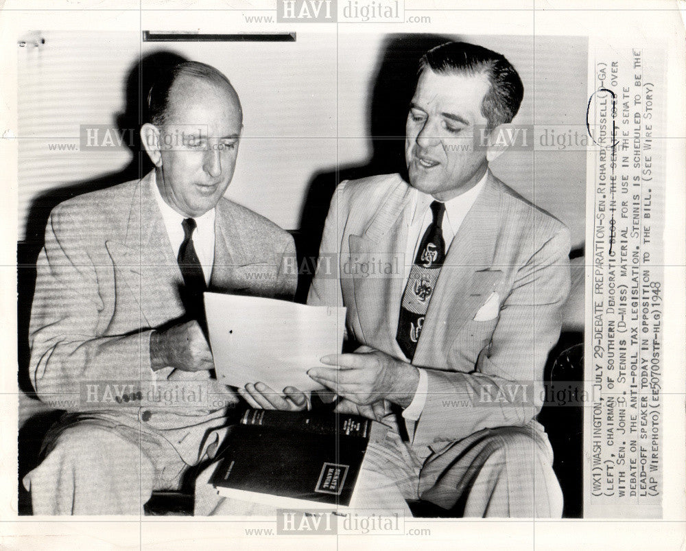 1948 Press Photo Richard Brevard Russell, Jr. - Historic Images