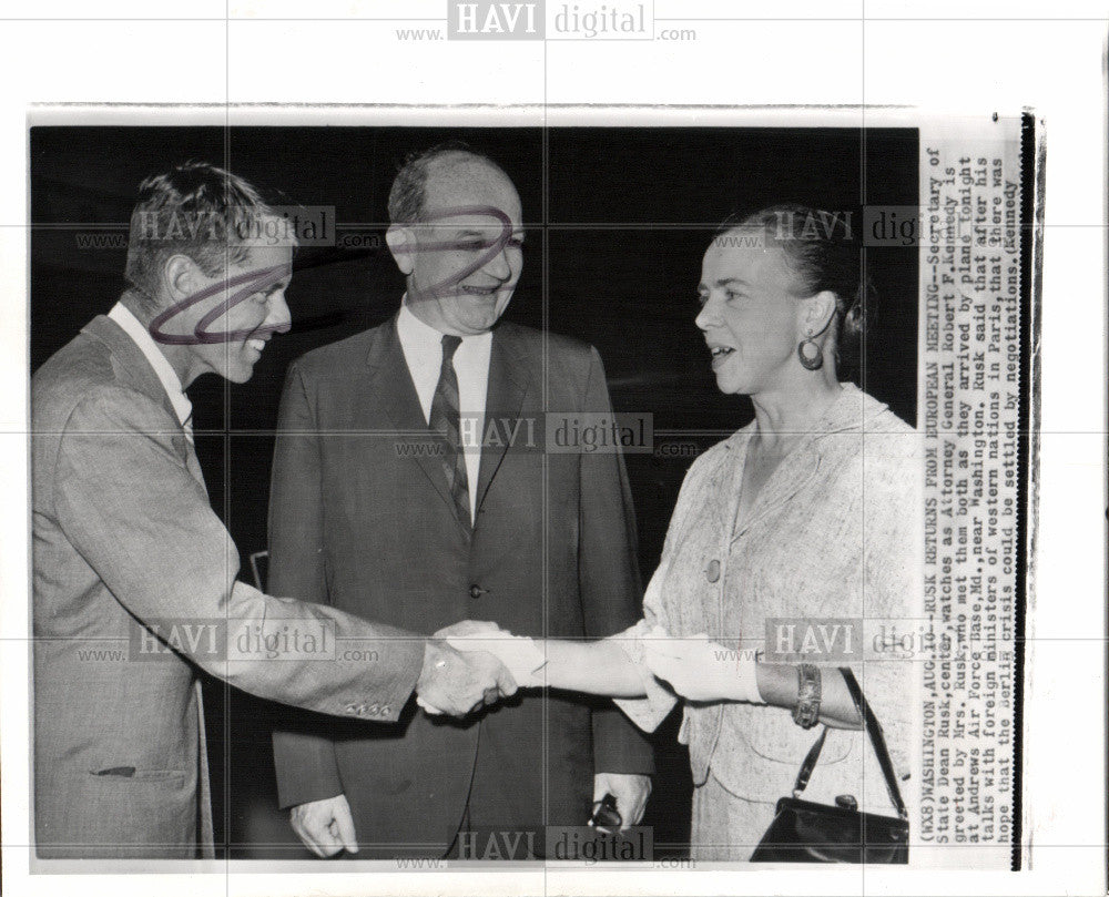 1961 Press Photo Secretary of State Dean Rusk - Historic Images