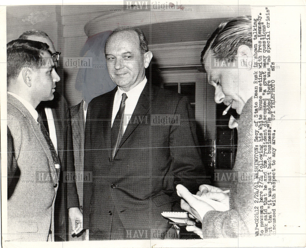 1972 Press Photo Dean Rusk White House Kennedy - Historic Images