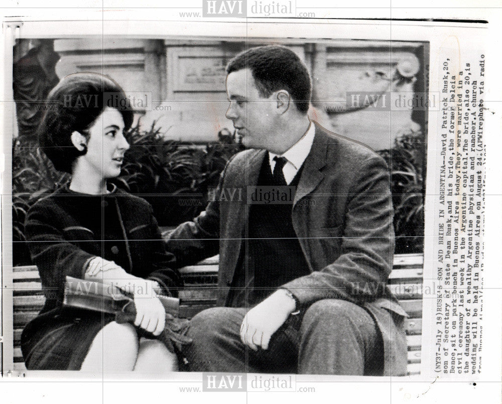 1961 Press Photo David Rusk Buenos Aires wedding 1961 - Historic Images