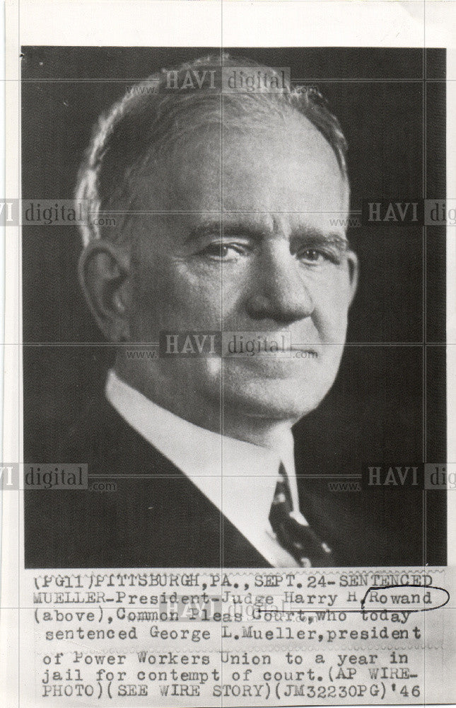 1946 Press Photo Harry Rowand Common Pleas Court - Historic Images