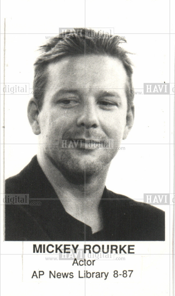 Mickey Rourke Actor 1987 Vintage Photo Print - Historic Images