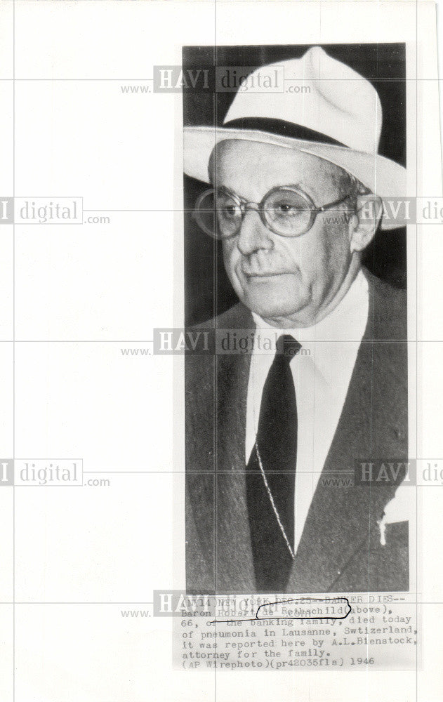 1947 Press Photo baronRobert de Rotschild banker dies - Historic Images