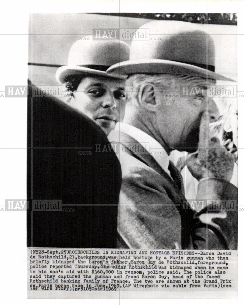 1969 Press Photo Baron David de Rothschild Baron Guy - Historic Images